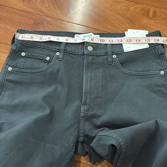 NWT Hollister Men's Dark Gray Slim Straight Stretch Jeans size 32 - Picture 9 of 11